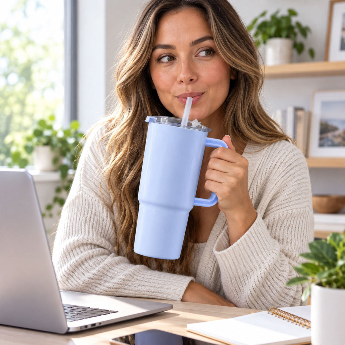 Sipora Travel Tumbler 750ml With Reusable Straw And Handle (1 Pc)